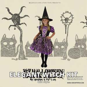 Elegante oro viola piccolo vestito da <span class=keywords><strong>strega</strong></span> cappello Cosplay Costume di Halloween per le ragazze per i bambini - Product Image 2