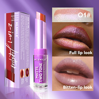 NOUVEAU Rouge à lèvres bicolore 8 couleurs, crayon à lèvres nacré, maquillage des lèvres mat dégradé, baume à lèvres hydratant longue durée
