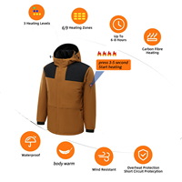 Veste chauffante électrique USB d'hiver de haute qualité avec logo personnalisé pour hommes, imperméable, coupe-vent, longue et chaude, pour femmes