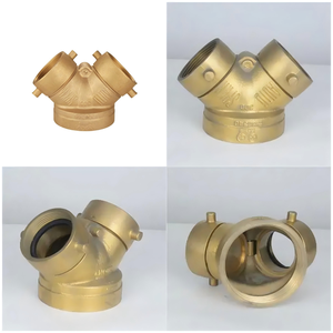 Raccordo FM in ottone resistente per connessione a corpo oscillante, raccordi di ingresso siamesi per il corpo di pompiere, attrezzatura da lavoro 300 PSI - Product Image 2