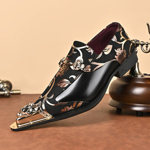 Zapatos de Vestir para Hombre, Diseño Negro y Dorado 2026, Punta en Pico, Cuero Genuino, Oxford, Formales, para Bodas y Fiestas, Tallas Grandes - Product Image 3