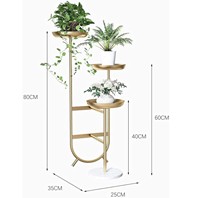 Support de présentation de plantes de jardin sur pied, 3 niveaux, en fer forgé robuste, écologique, avec revêtement en poudre, style américain moderne, pour pots de fleurs