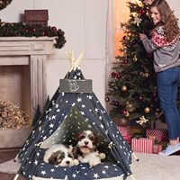 Tente tipi pour animaux de compagnie, lit tipi pour chien et chat, maison pour chien portable et lavable, lits pour chiots intérieur/extérieur