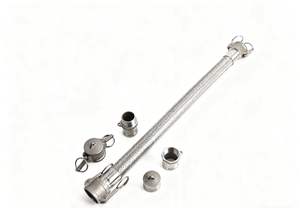 Шланг из нержавеющей стали 304, металлический, с двойным внутренним резьбовым соединением, быстроразъемный, гофрированный, промышленный, специальный, в металлической оплетке - Product Image 4