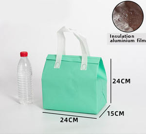 Sac isotherme commercial portable en non-tissé pour le transport et l'emballage de vin (1/2/4/6 bouteilles), vert, capacité 15L, avec motif lettre - Product Image 3