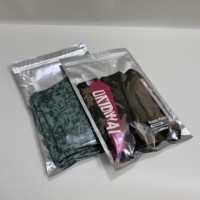 Sacs à fermeture éclair en aluminium transparent avec logo personnalisé pour l'emballage des vêtements, sacs en plastique brillant à fermeture éclair, sacs refermables argentés