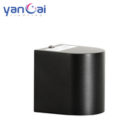 Lampe murale LED extérieure étanche en aluminium et verre trempé Yancai, cylindre, COB 5W/10W IP66