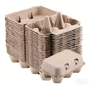 Paquete de 25 Cartones de Huevos Vintage, Cartón de Pulpa Natural en Blanco para 6 Huevos de Gallina, Reutilizable, Bandeja de Almacenamiento Resistente - Product Image 1