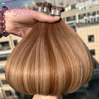 Extensions de cheveux humains Super Double Drawn à kératine, 100% vierges, avec cuticules intactes, pointes plates, en V et en I