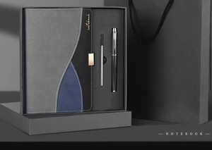 Ensemble cadeau carnet et stylo Tan Wave avec boîte personnalisée pour cadeaux de bureau et commandes en gros - Product Image 3