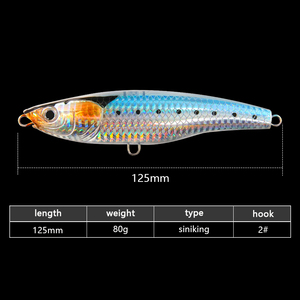 OEM 125mm 80g hundimiento lápiz señuelo de Pesca Stickbait Wobblers gran juego agua salada Isca Pesca pesado lápiz para lubina atún cebo - Product Image 3