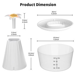 समायोज्य पानी प्रवाह वायरलेस पालतू पशु फव्वारे स्वचालित बिल्ली पानी का फव्वारा कुत्ता पानी डिस्पेंसर - Product Image 5
