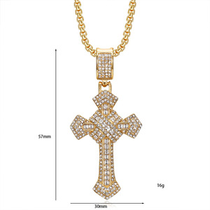 Nuova Collana da Uomo alla <span class=keywords><strong>Moda</strong></span> con Ciondolo a Croce Geometrica Semplice in Acciaio Inossidabile, Gioielli Religiosi Cristiani, Vendita all'Ingrosso - Product Image 6