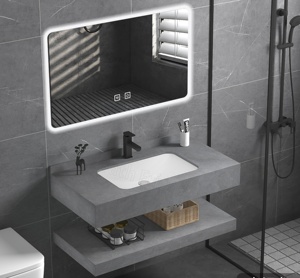 <span class=keywords><strong>Encimera</strong></span> de losa de roca Cerámica debajo del lavabo Baño Mueble de baño montado en la pared - Product Image 6