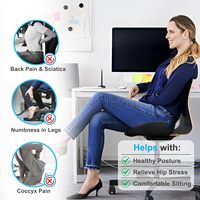 Coussin de siège de voiture en mousse à mémoire de forme pour soulager les douleurs sciatiques, dorsales et du coccyx, idéal pour la conduite, le bureau, le camion, rehausseur de siège pour adulte
