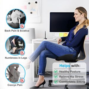 Coussin de siège de voiture en mousse à mémoire de forme pour soulager les douleurs sciatiques, dorsales et du coccyx, idéal pour la conduite, le bureau, le camion, <span class=keywords><strong>rehausseur</strong></span> de siège pour <span class=keywords><strong>adulte</strong></span> - Product Image 5