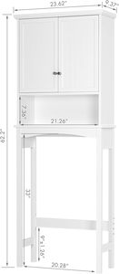 Almacenamiento sobre el inodoro, casillero <span class=keywords><strong>de</strong></span> inodoro blanco ajustable Caja <span class=keywords><strong>de</strong></span> almacenamiento montada en la <span class=keywords><strong>pared</strong></span> sobre el baño con estante <span class=keywords><strong>de</strong></span> accesorios cómodo - Product Image 3