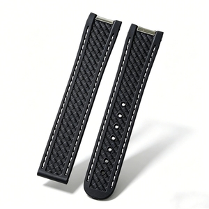 Correa de Reloj de Goma de 20 mm, Accesorios para Reloj, Correa de Reloj para <span class=keywords><strong>Omega</strong></span> <span class=keywords><strong>Seamaster</strong></span> 300 At150 - Product Image 1