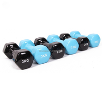 Haltères de musculation pour femmes Dinuo Rubber Hex Cast Iron Core 10 kg - Poignée antidérapante durable et confortable, couleurs personnalisées