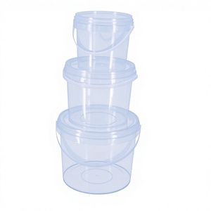 Seau rond en plastique <span class=keywords><strong>transparent</strong></span> en PP avec couvercle en PP, seaux et fûts pour l'eau et l'<span class=keywords><strong>essence</strong></span> - Product Image 2