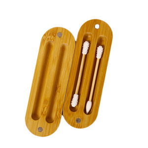 Ensemble de <span class=keywords><strong>coton</strong></span>-<span class=keywords><strong>tige</strong></span> écologique multifonctionnel personnalisé nettoyage de maquillage créatif avec étui en bambou en bois de <span class=keywords><strong>silicone</strong></span> et cotons-tiges - Product Image 1