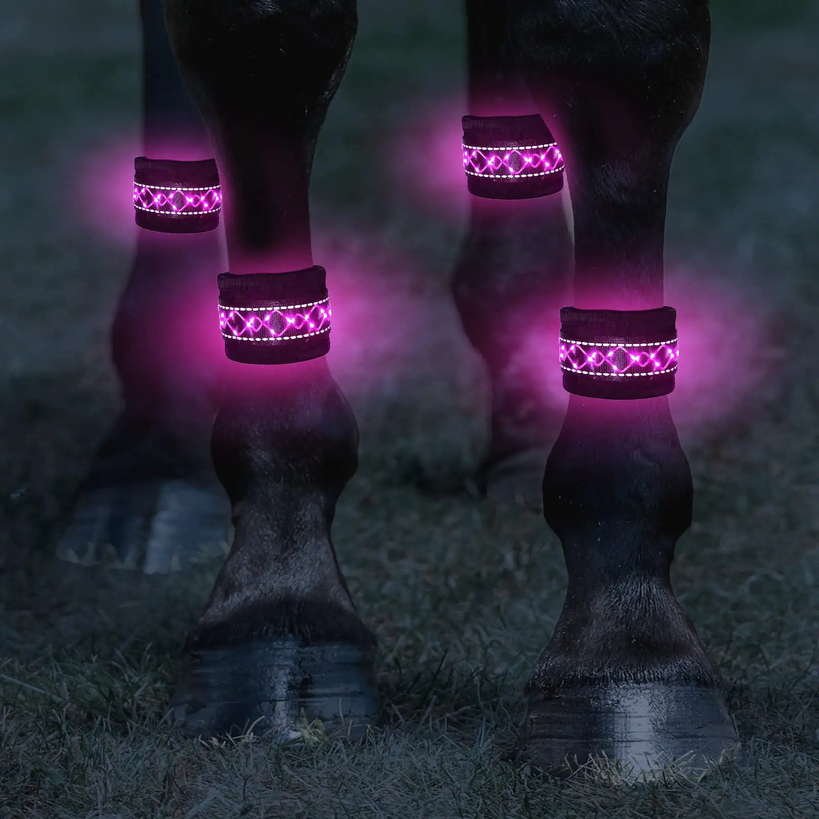 Stivali LED per cavalli con puntina a cavallo attrezzatura di sicurezza per la visibilità regolabile sport all'aperto attrezzatura per l'equitazione notturna