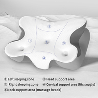 Oreiller ergonomique en mousse à mémoire de forme, soutien cervical, oreiller respirant pour un sommeil confortable pour les dormeurs sur le côté, le dos et le ventre