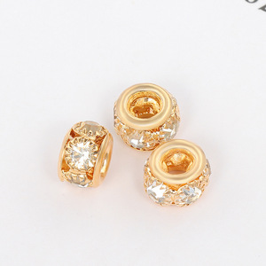 DIY 보석 금속 큰 구멍 구슬 모조 다이아몬드 중공 개스킷 비즈 <span class=keywords><strong>10mm</strong></span> - Product Image 6