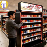Nouvelle conception de présentoirs à LED robustes et écologiques de la marque HongTai, armoires de présentation pour tabac et cigarettes