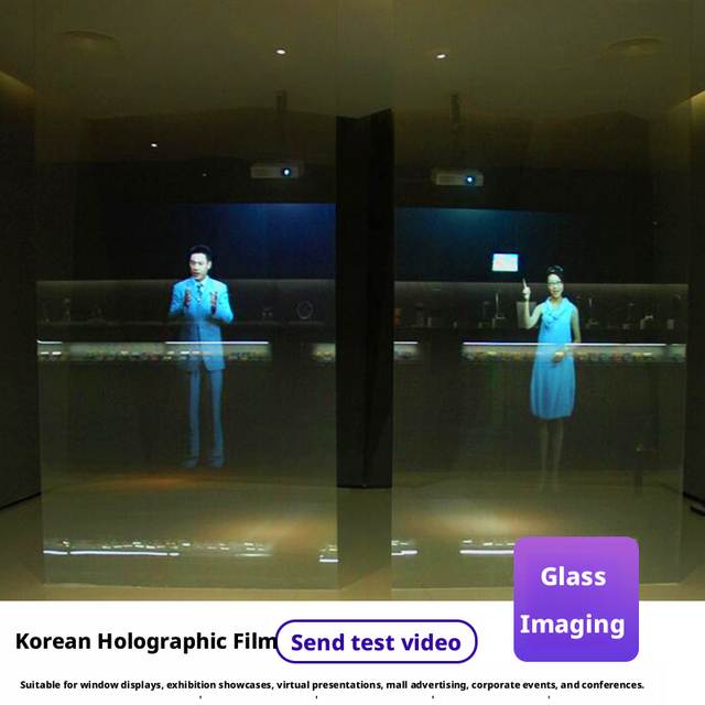 Self Adhesive Transparent Back Projection Film and 3D Holographic Projection Film for Advertising Exhibition halls
