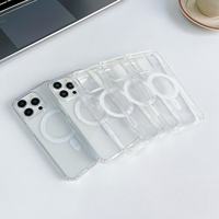 Coque de téléphone magnétique transparente d'usine pour iPhone 17 16 15 Pro Max, étui de protection arrière en acrylique transparent PC TPU avec aimant
