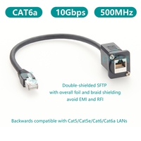 Kabel Ekstensi D-housing CAT6A RJ45 Keystone Male ke Female XLR Panel Mount 10Gbps 500MHz Kabel Ethernet Industri Terlindung