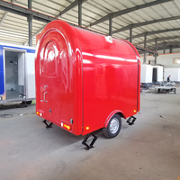 Remorque ronde mobile pour la vente de glaces, hot-dogs, café, chips, bonbons, restauration, mini-chariot alimentaire mobile de forme ronde
