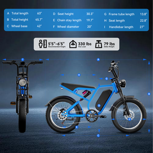 Bicicleta Eléctrica de Montaña al por Mayor, 20 Pulgadas, 48v/52V, 16ah/20AH, Neumáticos Anchos, Bicicleta Híbrida para Adultos, Modelo SU8 - Product Image 6