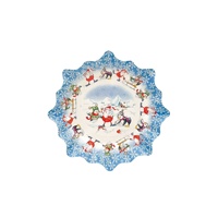 Assiettes jetables en papier bonhomme de neige de dessin animé européen américain de 11 pouces fournitures de fête à thème de Noël transfrontalier vaisselle pour