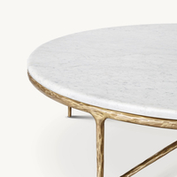 Table d'appoint ronde à cadre métallique moderne Table basse en marbre pour le salon