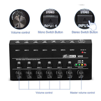 Console de mixage audio stéréo à faible bruit MX6 6 canaux avec mixage audio ligne et mono pour les performances en direct