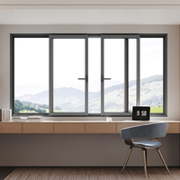 Ventanas Corredizas de Aluminio Apilables para Baño, Color Verde, Resistentes a Huracanes, Estilo Americano, Artesanales