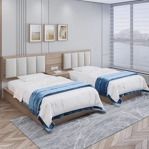 Hotel <b>Beds</b> Standard Rooms Full Sets for Single/Double/King Guesthouse Apartments Furniture Custom - Product Image 1