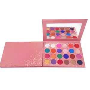 Recycelbares Glitter Shimmer Makeup Benutzer definiertes Logo Rosa Lidschatten-Palette 20 Farben Multi chrom Lidschatten