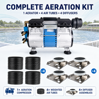 Pompa Udara Piston 330W 4CFM untuk Kolam Ikan, Sistem Aerasi Lengkap untuk Peternakan Ikan Akuakultur