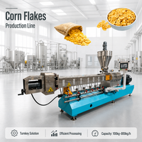 Machine automatique de fabrication de flocons de maïs, ligne de production d'extrusion de céréales pour le petit-déjeuner, équipement de soufflage et de transformation alimentaire pour usine