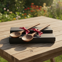 Cuillères en bois personnalisées avec gravure de logo, cuillères à mélanger, à remuer, à déguster, à long manche ovale, pour la cuisine