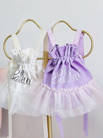 Sac à cordon personnalisé pour le ballet avec jupe en tulle et volants, sac à chaussures de danse pour filles, pochette à cordon pour jupe en tulle