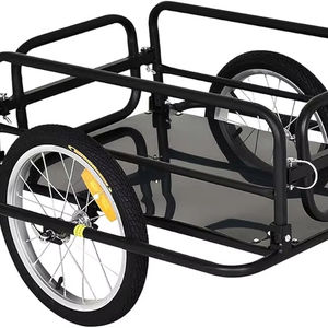 Taşınabilir <span class=keywords><strong>150KG</strong></span> kapasiteli katlanabilir bisiklet kargo römork ile evrensel Hitch için dağ/şehir bisikletleri Pet bakkal el arabaları için - Product Image 1