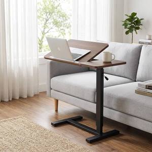 <strong>Foldable</strong> Height Adjustable Over Bed Table 0-60&deg; Tilt Laptop <strong>Desk</strong> Beside Table for Bed Sofa Home <strong>Office</strong> Eco Wood - Product Image 4