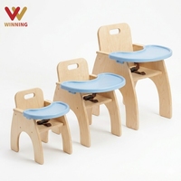 Ensemble de meubles Montessori pour repas des nourrissons et des tout-petits, table et chaise en contreplaqué de bouleau pour garderie, crèche, maternelle, siège bébé