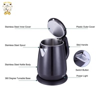 Bouilloire électrique en acier inoxydable sans soudure, design coloré noir, chauffage CB CE, appareil électroménager pour la cuisine
