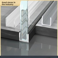 Moderne HongShun aluminiumlegering U-vormige groef glazen bevestigingsprofiel douchecabine randstrip matte afwerking op maat gemaakt