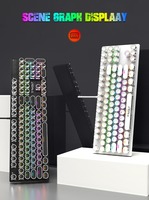 Keyboard mekanis punk T75 keyboard multi perangkat keyboard retro portabel keyboard tahan air usb dengan trackpad